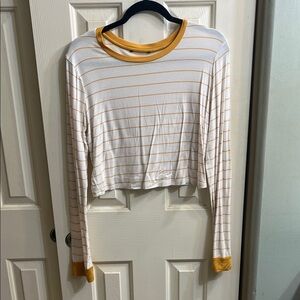 Striped Long Sleeve Crop Top